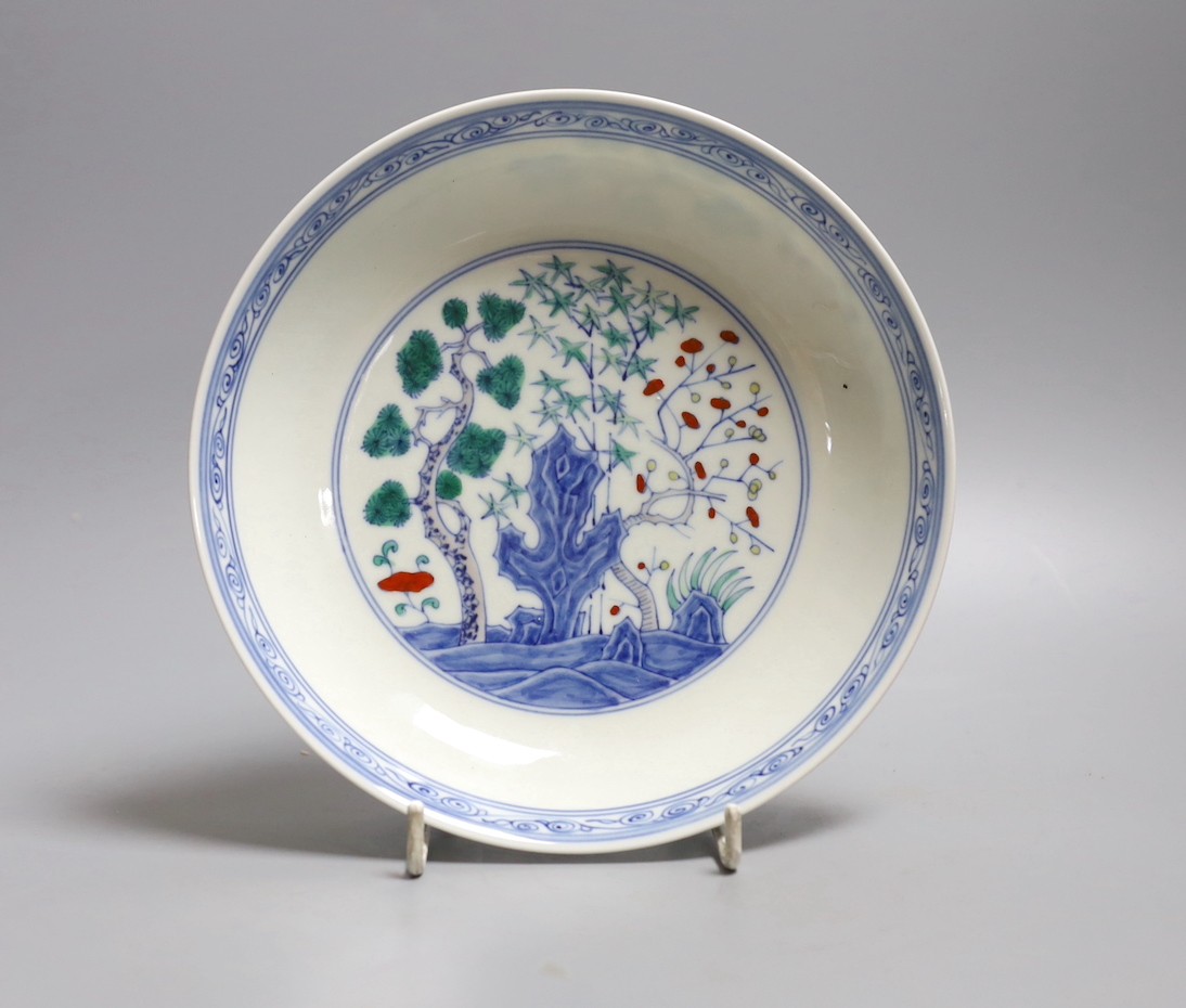 A Chinese doucai dish, Daoguang mark but later, 19cm